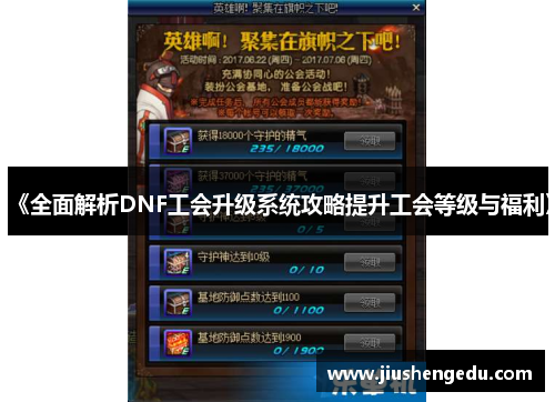 《全面解析DNF工会升级系统攻略提升工会等级与福利》